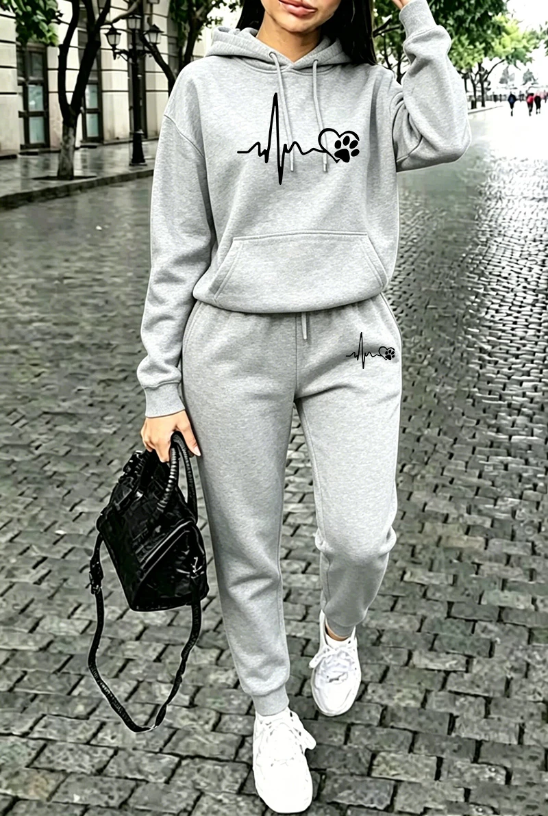 Winter Clothing Sale Women - ชุดวอร์มผู้หญิงขายดี เสื้อสเวตเชิ้ตลำลองสไตล์สตรีท ชุดออกกำลังกายกลางแจ้ง เสื้อผ้าวิ่งจ๊อกกิ้ง ฤดูใบไม้ร่วง ชุดอเนกประสงค์
