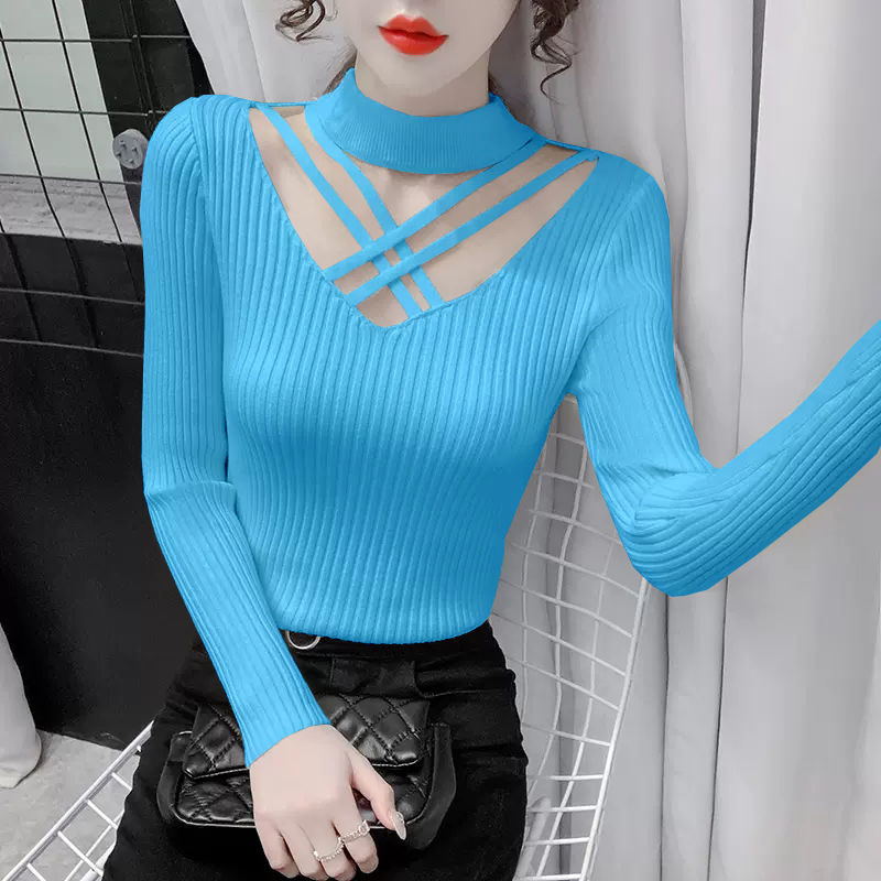 Winter Clothing Sale Women - เสื้อสเวตเตอร์ถักสำหรับผู้หญิง คอ halter ลดราคา เสื้อผ้าสไตล์ญี่ปุ่นสุดหรู ทันสมัย