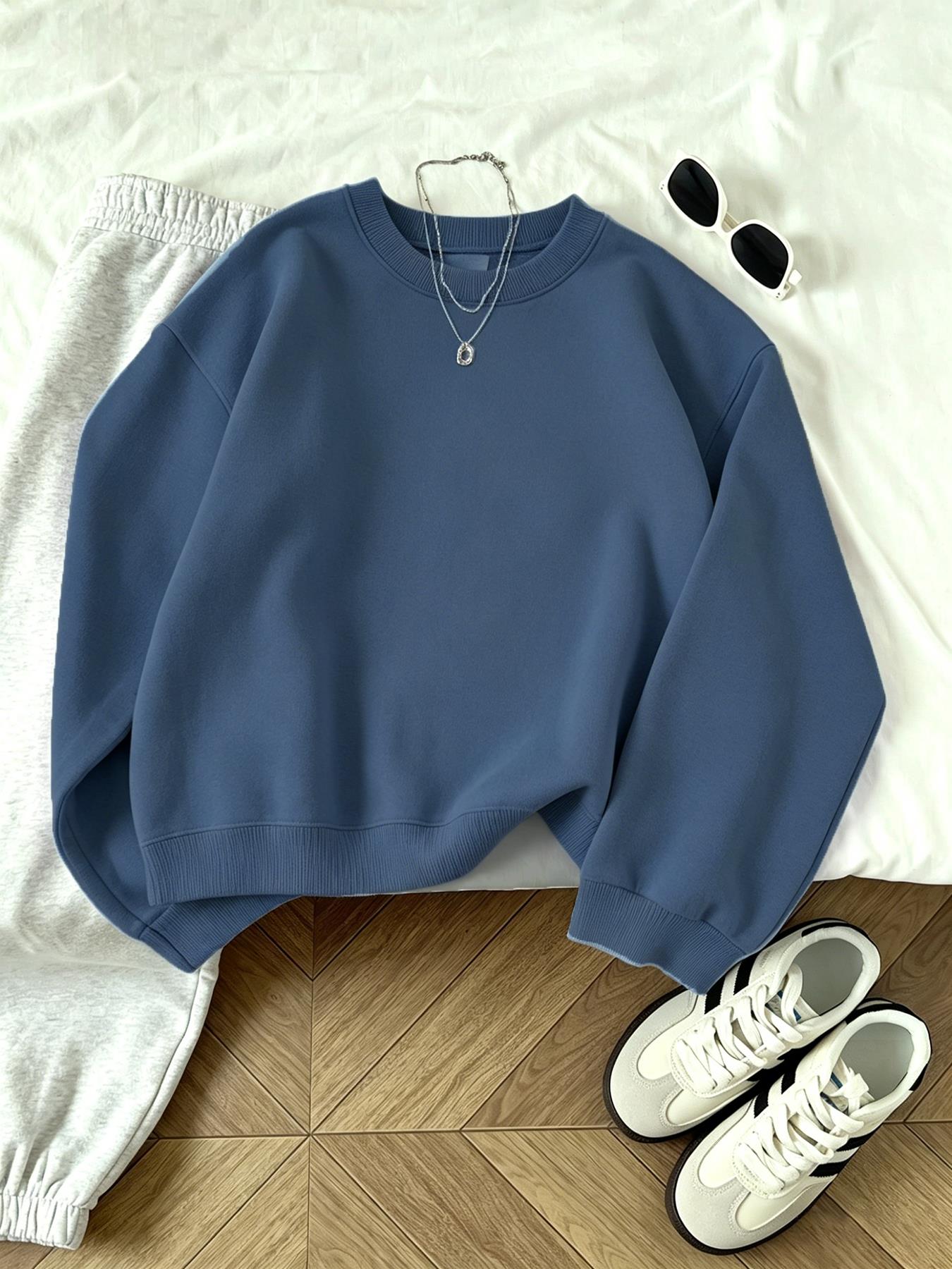 เสื้อสเวตเชิ้ตคอกลมลำลองสำหรับ - Winter Clothing On Sale บทวิจารณ์และราคา