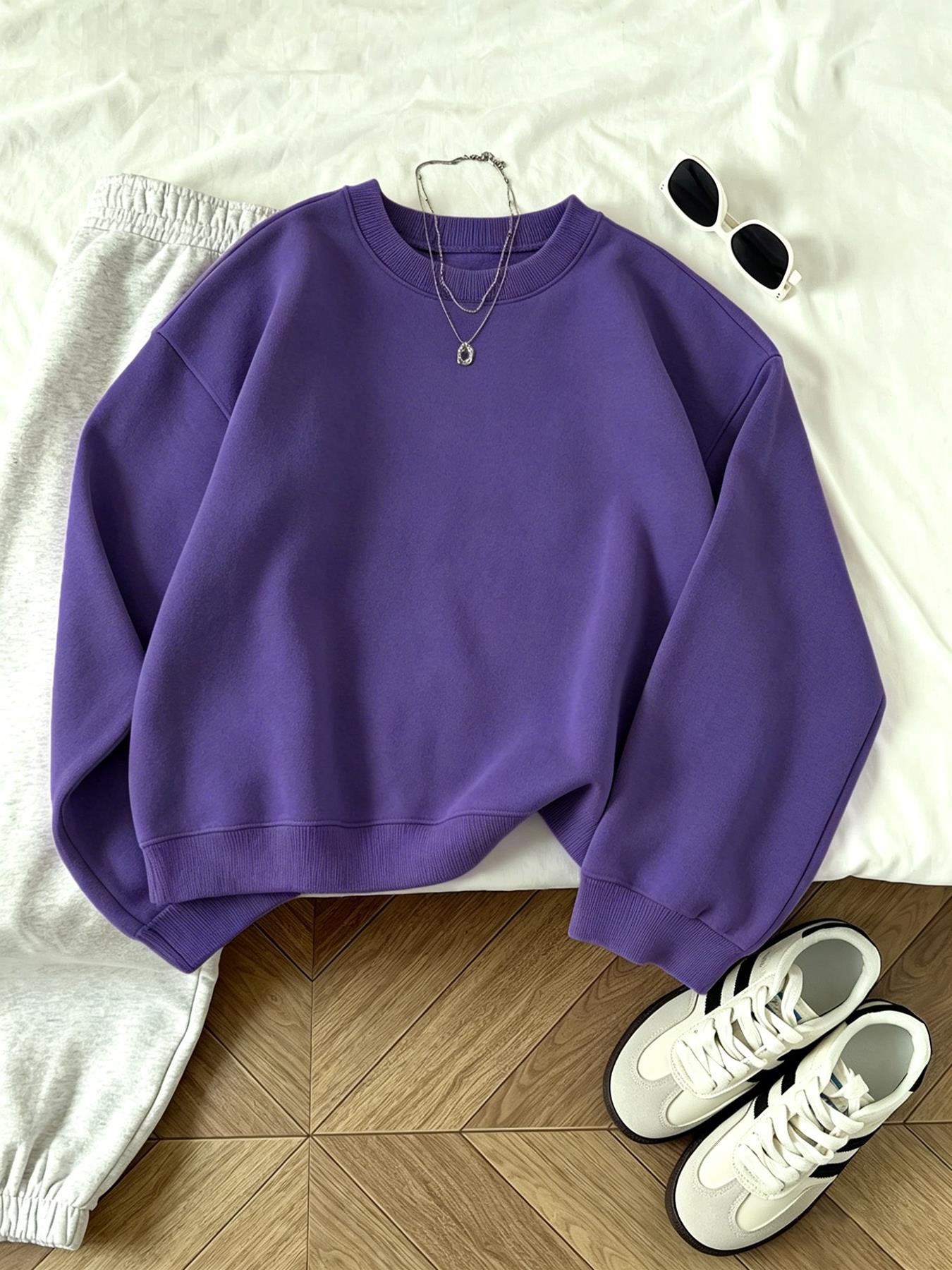 เสื้อสเวตเชิ้ตคอกลมลำลองสำหรับ - Winter Clothing On Sale บทวิจารณ์และราคา