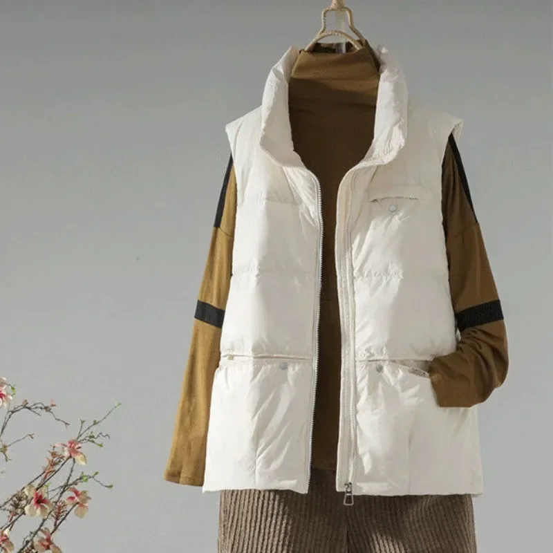 หลวมเบาะผ้าฝ้ายเสื้อกั๊กผู้หญิ - Winter Clothing On Sale บทวิจารณ์และราคา