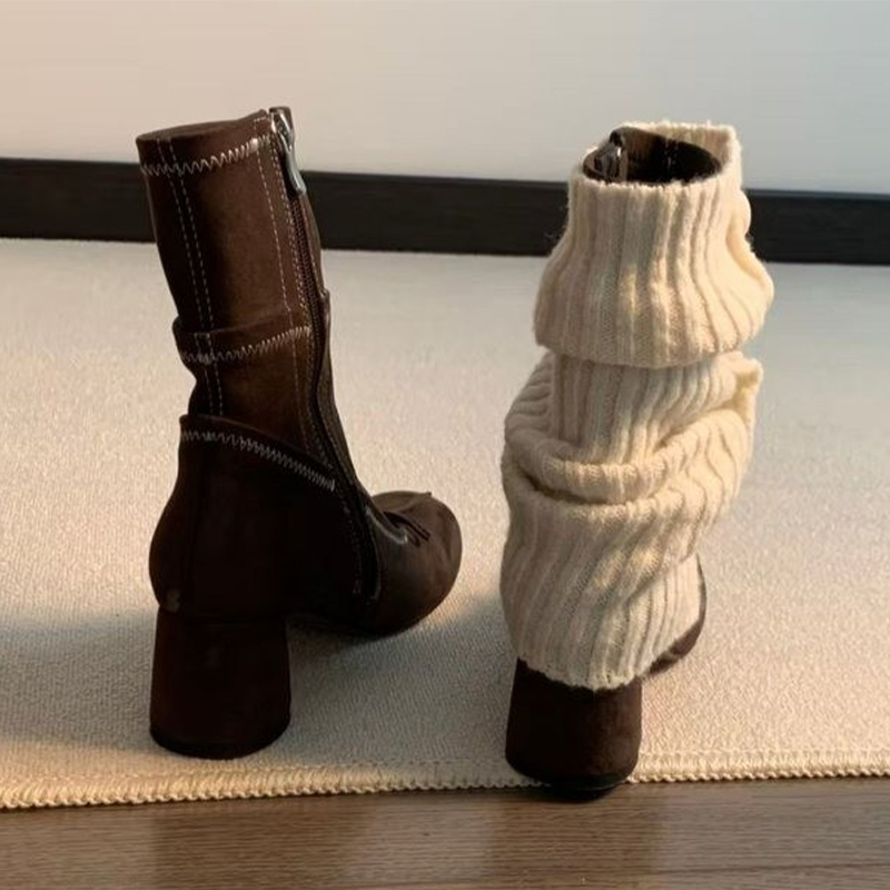 รองเท้าบูทส้นสูงแบบผูกโบว์สำหร - Winter Clothing For Women บทวิจารณ์และราคา