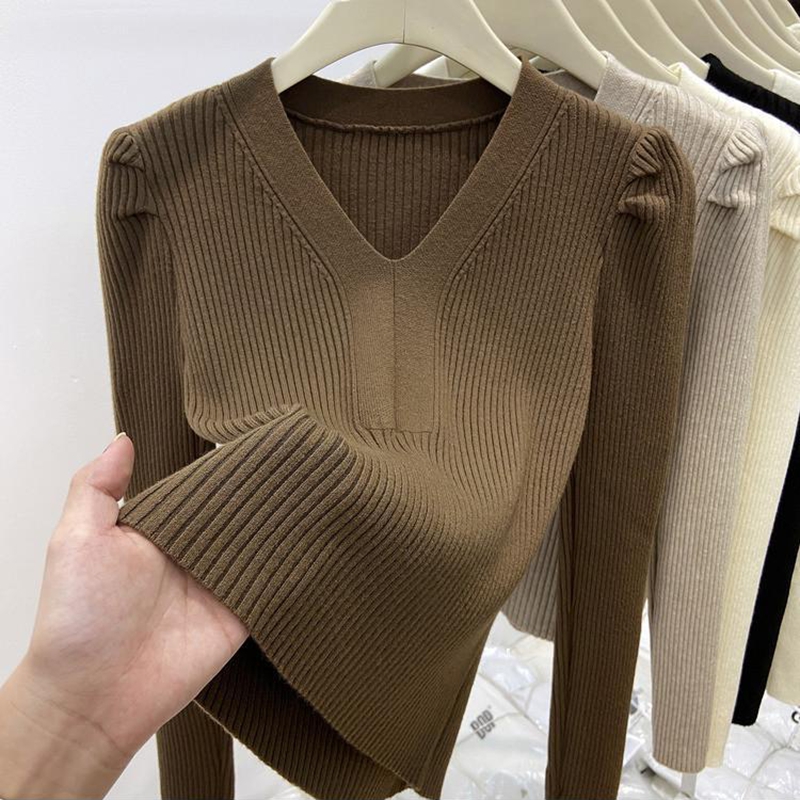 เสื้อสเวตเตอร์คอวีทรงสวยสำหรับ - Winter Clothing Factory Outlet บทวิจารณ์และราคา