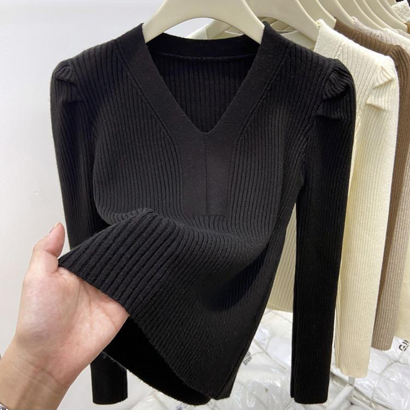 เสื้อสเวตเตอร์คอวีทรงสวยสำหรับ - Winter Clothing Factory Outlet บทวิจารณ์และราคา