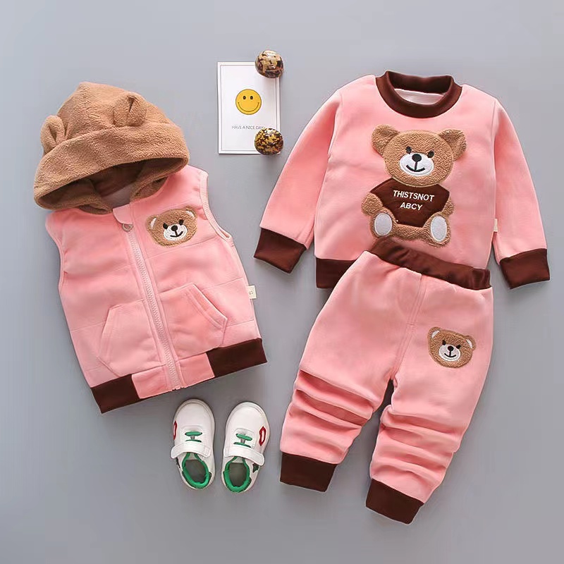 3Pcs ทารกแรกเกิดเสื้อผ้าเด็กทา - Winter Clothing Toddler Girl บทวิจารณ์และราคา