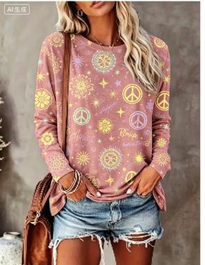 เสื้อยืดแขนยาวผู้หญิง ลายดอกเด - Winter Clothing For Women บทวิจารณ์และราคา