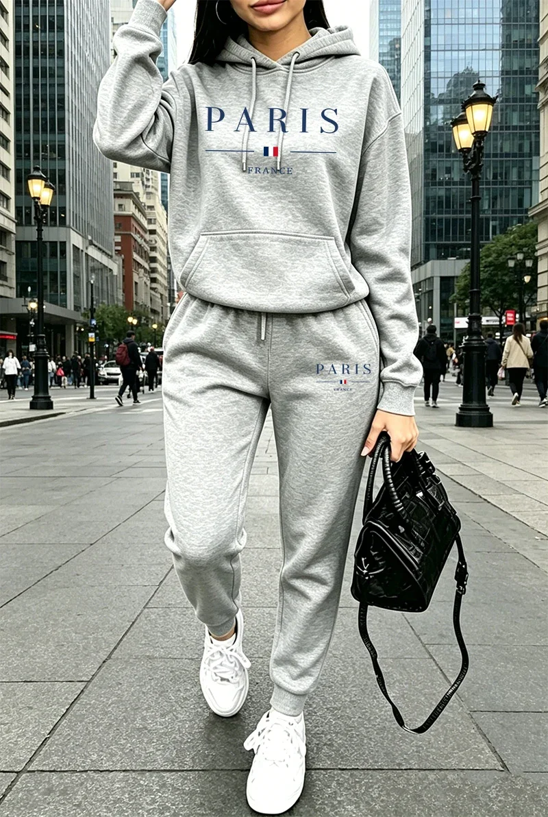 ชุดกีฬาฮู้ดดี้กางเกงขายาวสไตล์ - Winter Clothing Sale Women บทวิจารณ์และราคา
