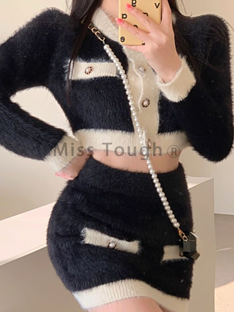 ฤดูหนาวFluffyถัก2ชิ้นชุดชุดสตร - Winter Clothing Kit บทวิจารณ์และราคา